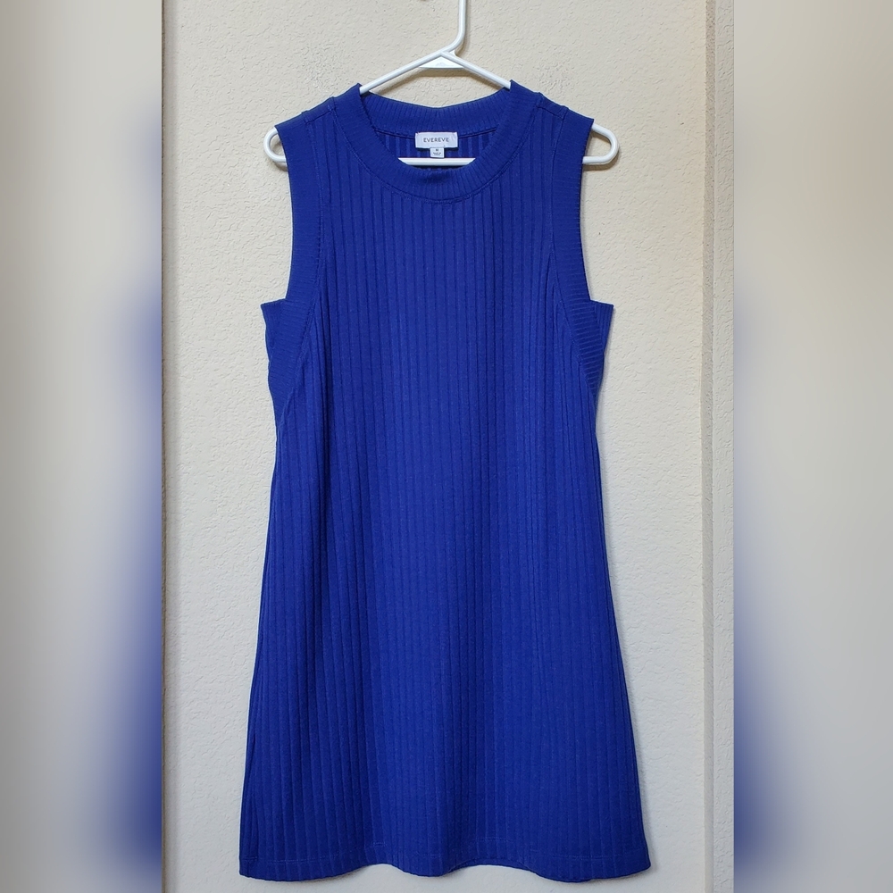 Evereve Vibrant Blue Ribbed Dress. Size Medium
